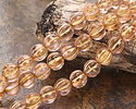Czech Glass Rosaline w/ Gold Melon Round 8mm