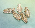 Czech Glass Crystal w/ Gold Wash Trout Fish Bead 24x10mm