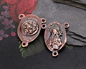 Mykonos Antique Copper (plated) "Terra Santa" Rosary Center Link 13x17mm