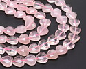 Rose Quartz Microfaceted Heart 13-14mm