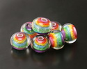 Grace Lampwork Rainbow Balloons II Rondelle 9x13mm