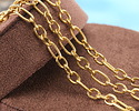 Waterproof 18K Gold PVD Plated Stainless Steel 1:3 Textured Cable Chain, 5' Package