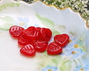 Czech Glass Red Opal Leaf Drop 9mm