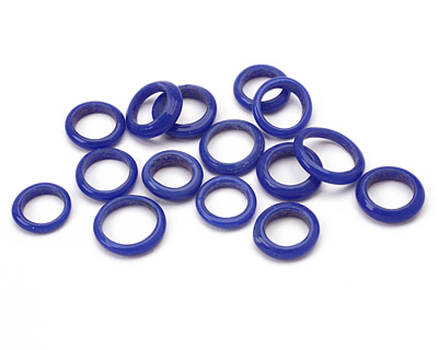 African Recycled Glass Cobalt Dogon Mini Ring 10-15mm