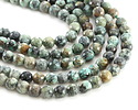 African Turquoise Faceted Round (Large Hole) 8mm Beads