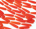 Tangerine Beach-Style Glass Teardrop Strand 37x8mm