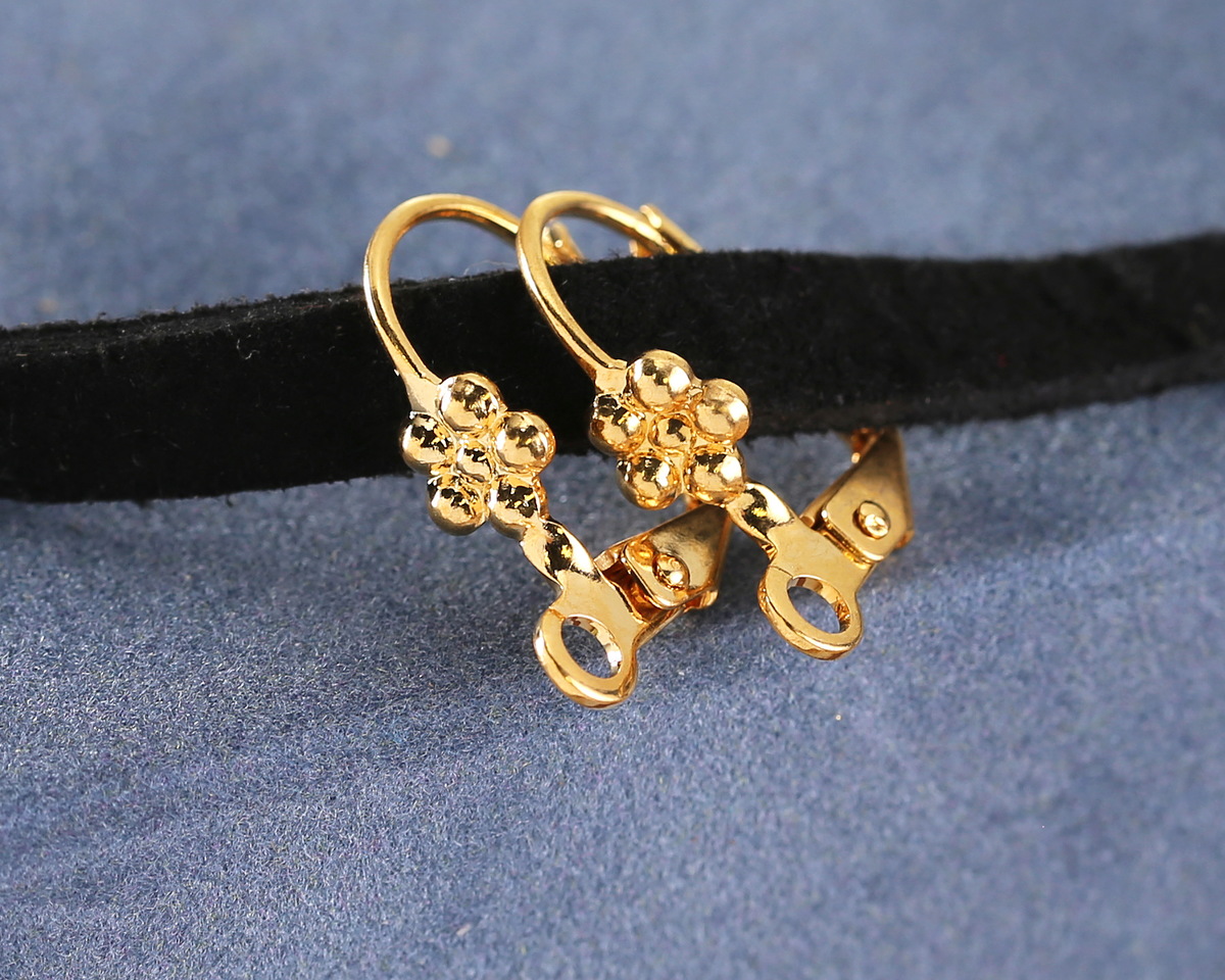 18K Gold Plated 10 mm Ball Leverback Dangle Earrings - C1125MB3UWX