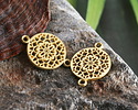 Satin Hamilton Gold (plated) Dahlia Openwork Focal Link 20x14mm