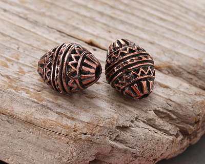 Mykonos Antique Copper (plated) Mountains & Rivers Bead 16x13mm