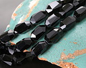 Black Obsidian Microfaceted Long Nugget 9x14mm