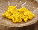 Yellow Porcelain Butterfly 12x18mm