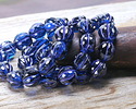 Czech Glass Pacific Blue w/ Iris Luster & Purple Faceted Melon Round 10mm