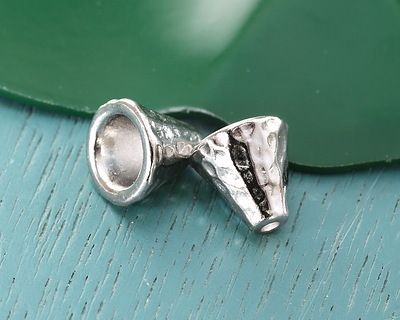 TierraCast White Bronze (plated) Hammertone Cone 8mm