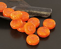 Czech Glass Hyacinth Opal w/ Dark Bronze Bee Coin 12mm