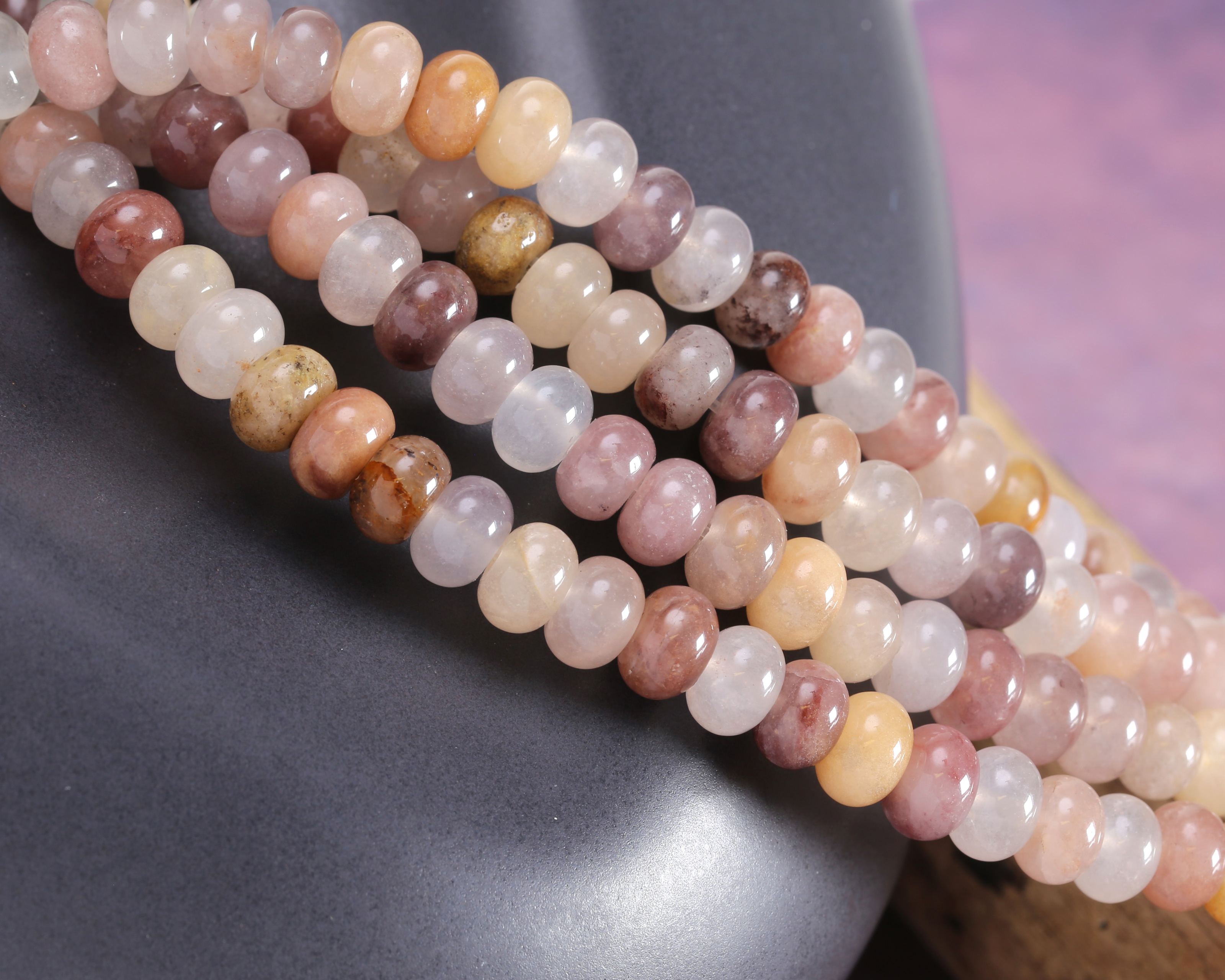 Gemstones 凛 Purple Aventurine Rondelle 5x8mm