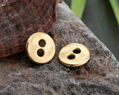 Satin Hamilton Gold (plated) Organic Round Button 13mm