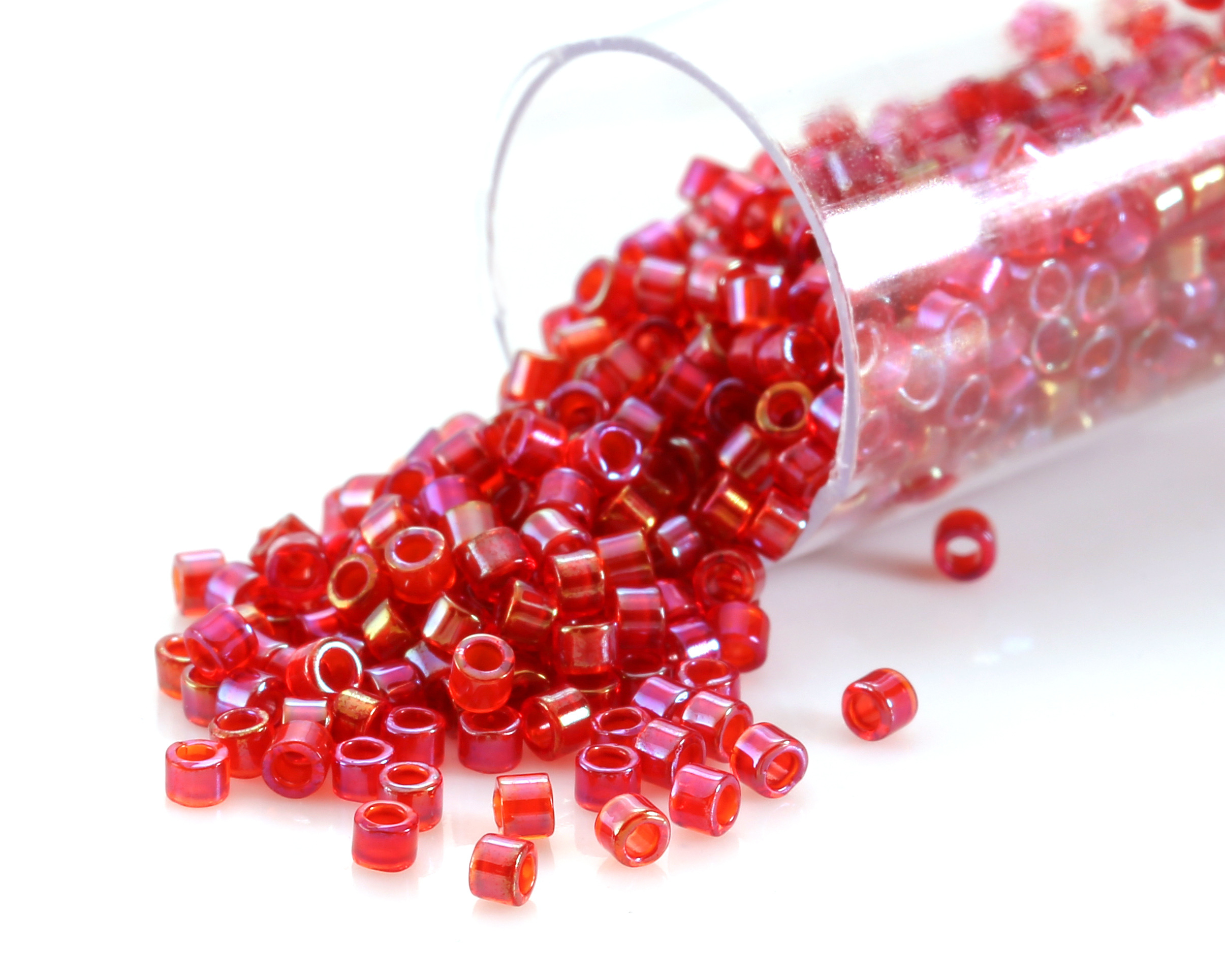 Miyuki Delica Lined Red AB (DB0295) 11/0 Seed Bead