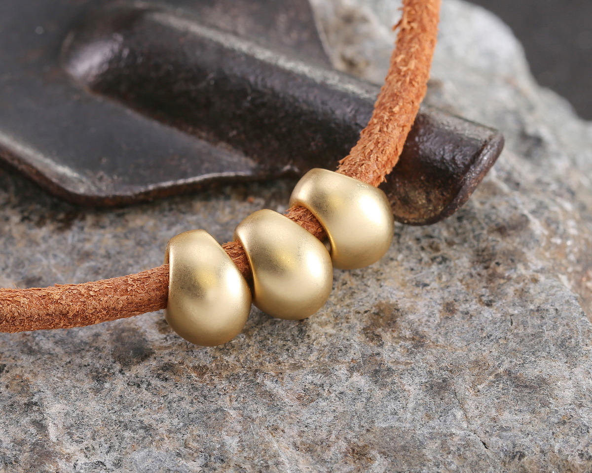 Satin Hamilton Gold (plated) Large Hole Teardrop Bead 7x9mm