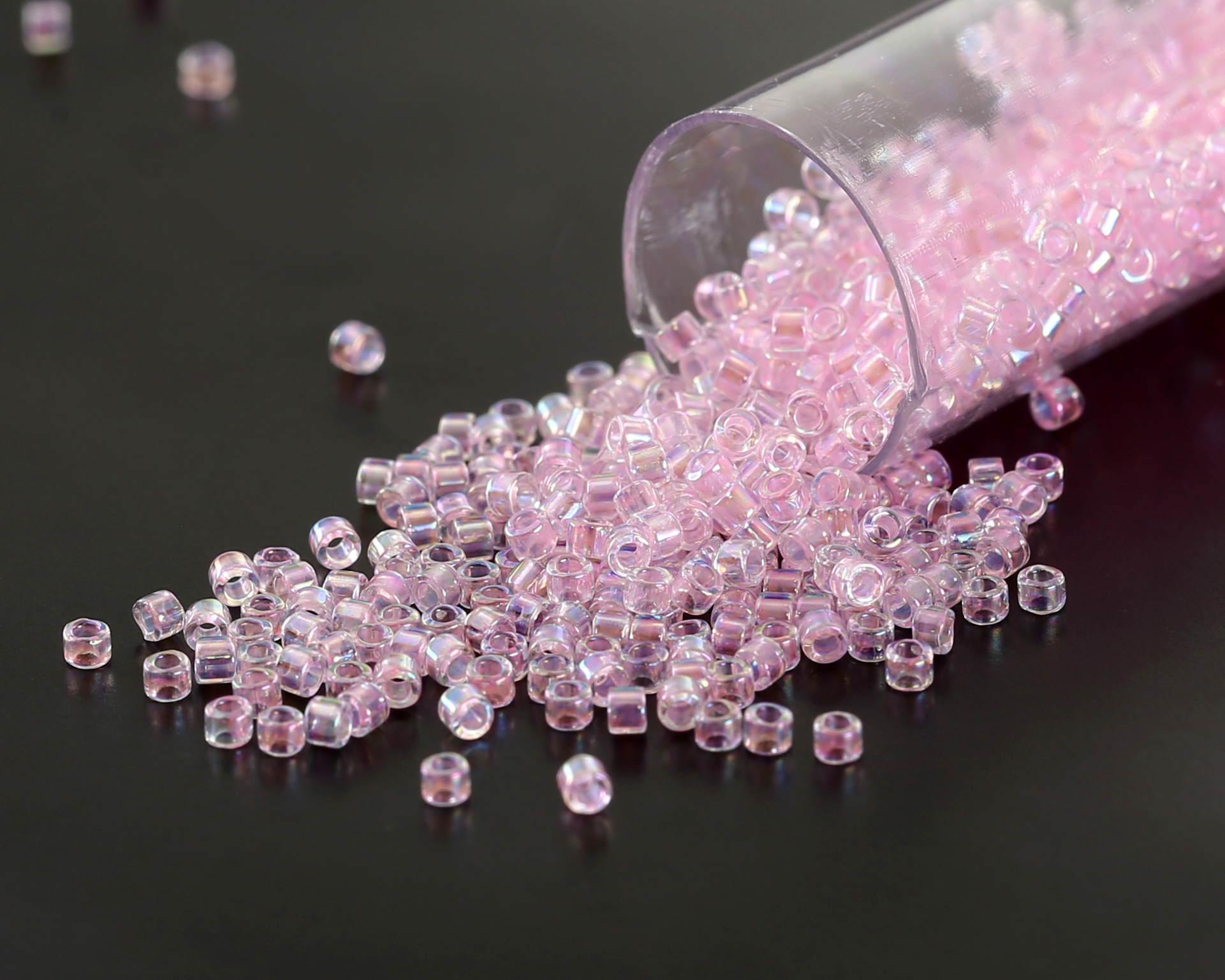 Miyuki Delica Transparent Pink AB (DB0071) 11/0 Seed Bead