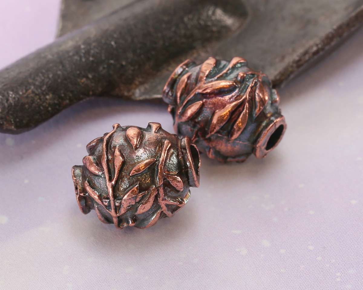 Mykonos Antique Copper (plated) Olive Branch Round 14mm