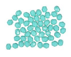 Czech Glass Opaque Turquoise Fire Polished Round 4mm