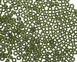 TOHO Transparent Frosted Olivine Round 8/0 Seed Bead