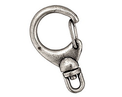 Antique Silver (plated) Swivel Lobster Clasp 33x19mm