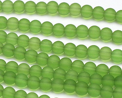 Olive Beach-Style Glass Round 4mm