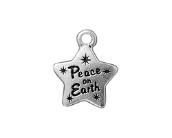 TierraCast Antique Silver (plated) Peace Star Charm 16x19mm