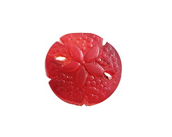 Cherry Red Beach-Style Glass Sand Dollar 20mm