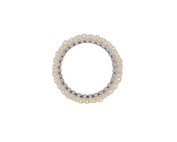 White Miyuki Delicas Woven on Stainless Steel Ring 19mm