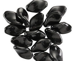 Czech Glass Jet Twisted Oval 13x8mm