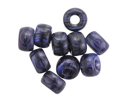 Czech Glass Blue Suede Shoes Roller 9mm