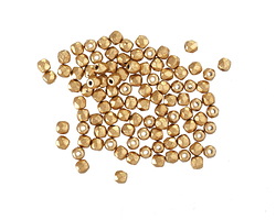 Czech Glass Matte Gold Fire Polished Round 2mm