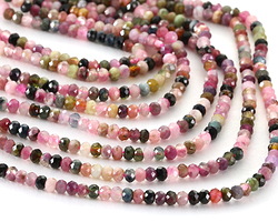 Tourmaline Faceted Rondelle 2.5x3mm