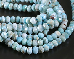 Larimar (A) Microfaceted Rondelle 5x7mm