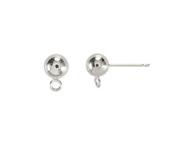 Silver (plated) Ball w/ Loop Post Earring 6mm