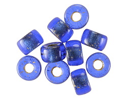 Czech Glass Sapphire w/ Gold Lining Roller 9mm