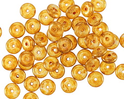 Czech Glass Dandelion w/ Gold Spacer 2x6mm
