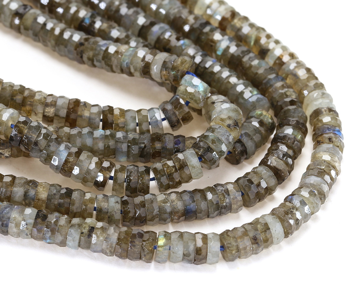 Labradorite Microfaceted Heishi 2x6mm