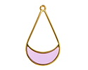 24K Gold (Plated) Transparent Lilac Resin Openwork Teardrop Focal 24x42mm