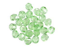 Czech Glass Peridot Fire Polished Round 6mm