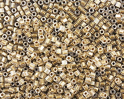 TOHO Crystal (with Gold Lining) Hex 11/0 Seed Bead