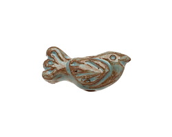 Gaea Ceramic Robin's Egg on Brick Folksy Bird 10-11x23-25mm