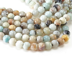 Black Gold Amazonite Round (Large Hole) 8mm