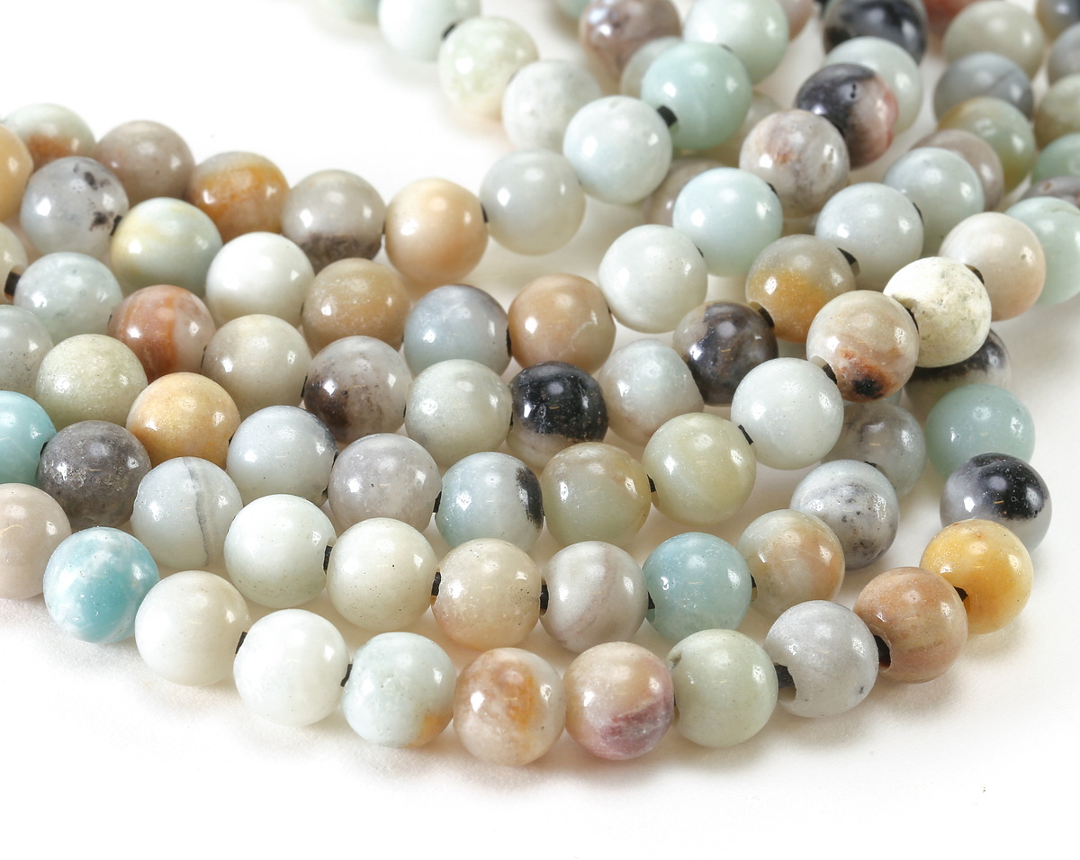 Black Gold Amazonite Round (Large Hole) 8mm