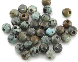African Turquoise Round (Large Hole) 6mm Beads