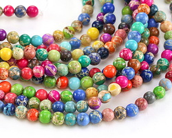 Multi Color Impression Jasper Round 4mm