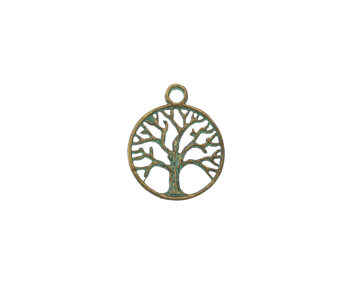 Zola Elements Patina Green Brass (plated) Tree of Life Charm 19x23mm