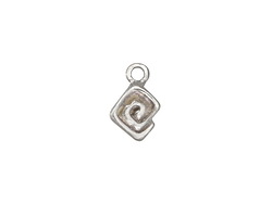 Mykonos Antique Silver (plated) Tiny Meandros Charm 7x12mm